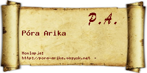 Póra Arika névjegykártya
